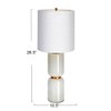 Creative Co-Op Stacked Glass Base Table Lamp with Cotton Drum