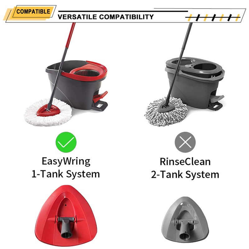 6 Reusable Absorbent Pads + Spare Mop Head-Compatible with Vileda