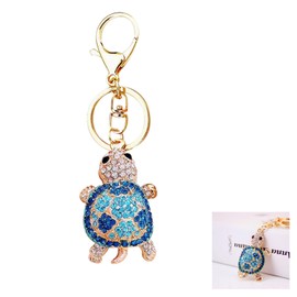 Nhemeylp Rhinestone Tortoise Keychain Tortoise Accessories Turtle Keyring for Bag Charm, Handbag Charms, Turtle Gifts, Cartoon Sparkling Animal Charm Keyring, Phone Bag Pendant Key Chain