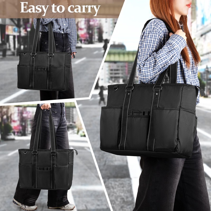 Damero Teacher Tote Bag with Padded Laptop Sleeve, Teacher Work