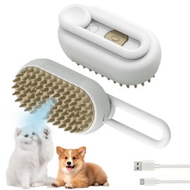 Cat Steam Brush for Shedding Dog Brush with Steam Pet Hair Cleaning Brush Comb for Spray 3 in 1 Pet Grooming for Long & Short Haired Pets – Spritz Defur Comb for cats(Gray)