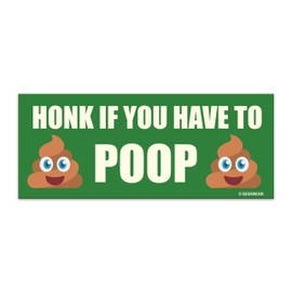 GEEKBAR Honk if You Have to Poop Car Magnet (Green) - 22cm x 9cm