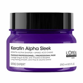 L'Oréal Professionnel Keratin Alpha Sleek Anti-frizz Hair Mask, 2 week frizz control & smoothing*, volume control, hydrating, nourishing & smoothing hair treatment, for damaged & frizzy hair, 250ml