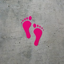 Decal Stickers of Feet Footprint (Pink) (Set of 2) Luxury Weatherproof Vinyl Decal Stickers for Laptop Desktop Smartphone Car Dirt Bike Wall Room Mason Jar Bathtub Door - ANDstic783516PI
