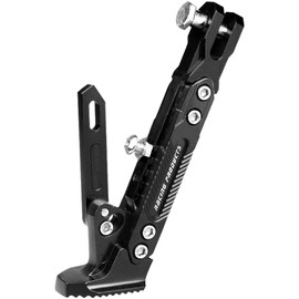 HIRAISM Motorcycle Side Stand, Kickstand Maintenance Stand, Extension Adjustable Height, 7.5 - 9.8 inches (19 - 25 cm), Aluminum Alloy (Black)