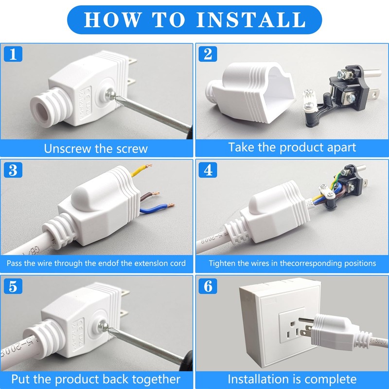 3 Prong Replacement Plug, Male Plug end Replacement 3Prongs, 3