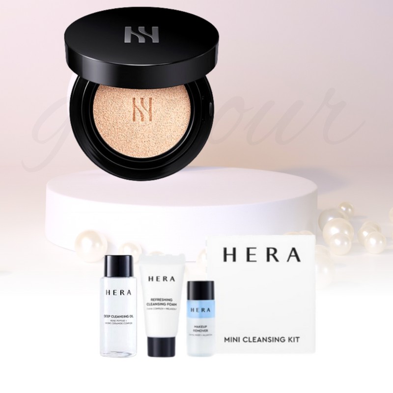 HERA 헤라 블랙 쿠션 23N1 베이지 본품 15g +헤라 클렌징