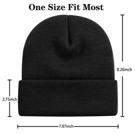 Ruqizhi Beanie Hat for Men Women Slouchy Beanie Hats Winter Knit Cuffed Beanie Soft Hat, 1pack-brown, 7 1/4-7 7/8
