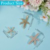 NICENEEDED 3 PCS Starfish Hair Clips, Gold Rhinestone Pearls Crystal