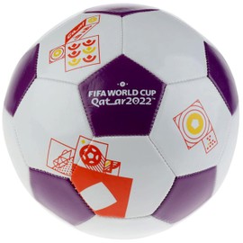 Capelli Sport Copa Mundial de la FIFA Qatar 2022, exhibición de Recuerdo de balón de fútbol, con Licencia Oficial para Jugadores de fútbol jóvenes y Adultos, Morado y Blanco