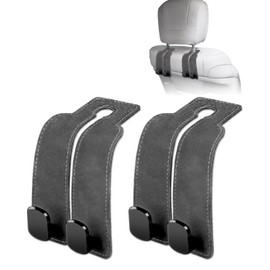 @utos Leather Purse Hook for Car 2 Pack, Headrest and Seat Car Hooks for Purses and Bags, Gray
