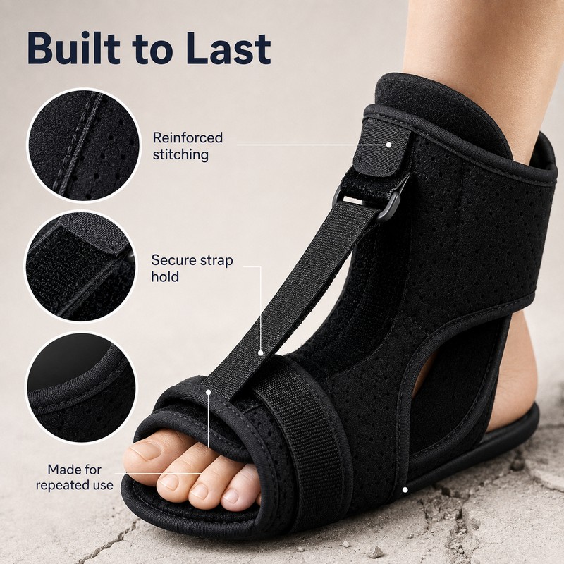 Adjustable Plantar Fasciitis Night Splint, Soft Foot Stretching Support Brace