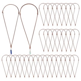 PH PandaHall Waxed Cord Necklace 36pcs Necklace String Rope Adjustable Necklaces Chains Bulk Brown Cords Rope With Metal Ring for Men Women Pendants Bracelets Jewellery Making Craft 36-72cm