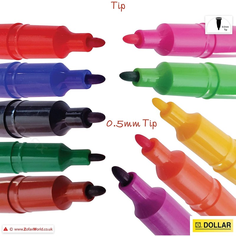 DOLLAR Econo Felt Tip Colouring Pens – Colour Write Draw