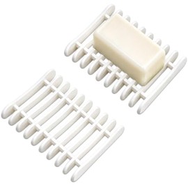 2 jaboneras de plástico blanco, soporte para jabón en barra con diseño de cascada y drenaje automático, bandeja antideslizante para jabón que mantiene