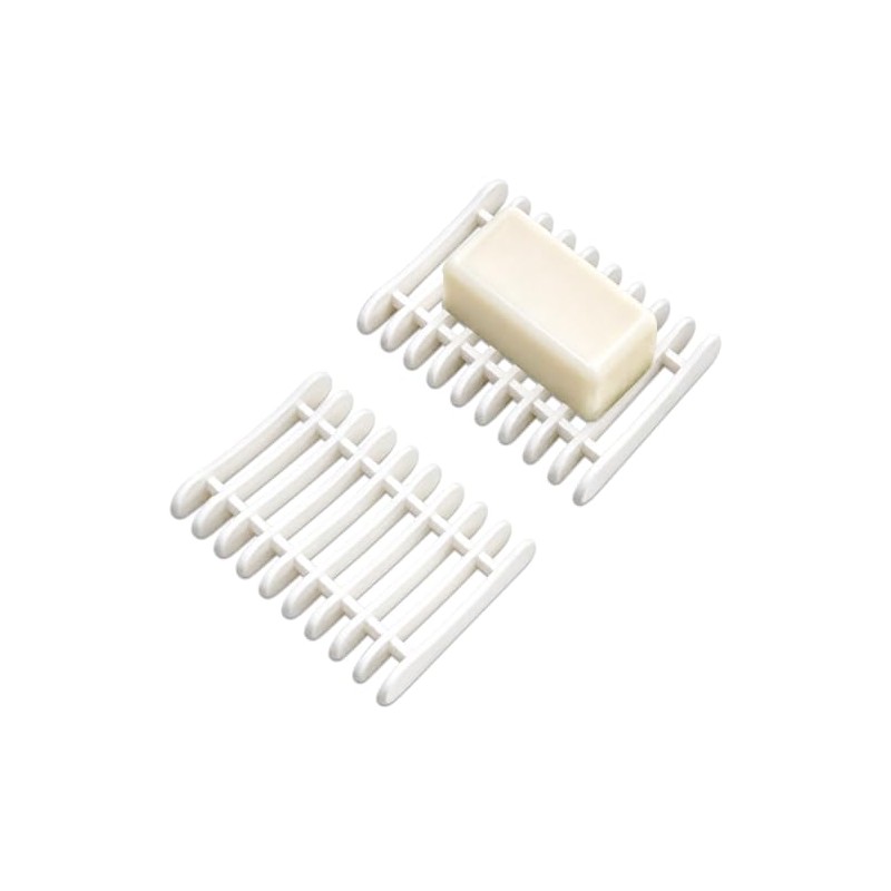 2 jaboneras de plástico blanco, soporte para jabón en barra