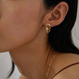 Feskive Gold Earring for Women Hammered Teardrop Earrings Dainty Irregular Shape Hoop Earrings Lightweight Hypoallergenic Stud Earrings Fashion Jewelry for Women