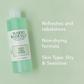 Mario Badescu Tónico de aloe vera para pieles secas y sensibles | Tónico facial calmante que hidrata y equilibra | Formulado con Aloe Vera| 472 ml