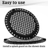 2 PCS Black Shower Hair Drain Catcher Silicone Cover Stainless