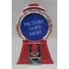 Vtg Gumball Machine Shaped Photo Picture Frame Holder - Insert