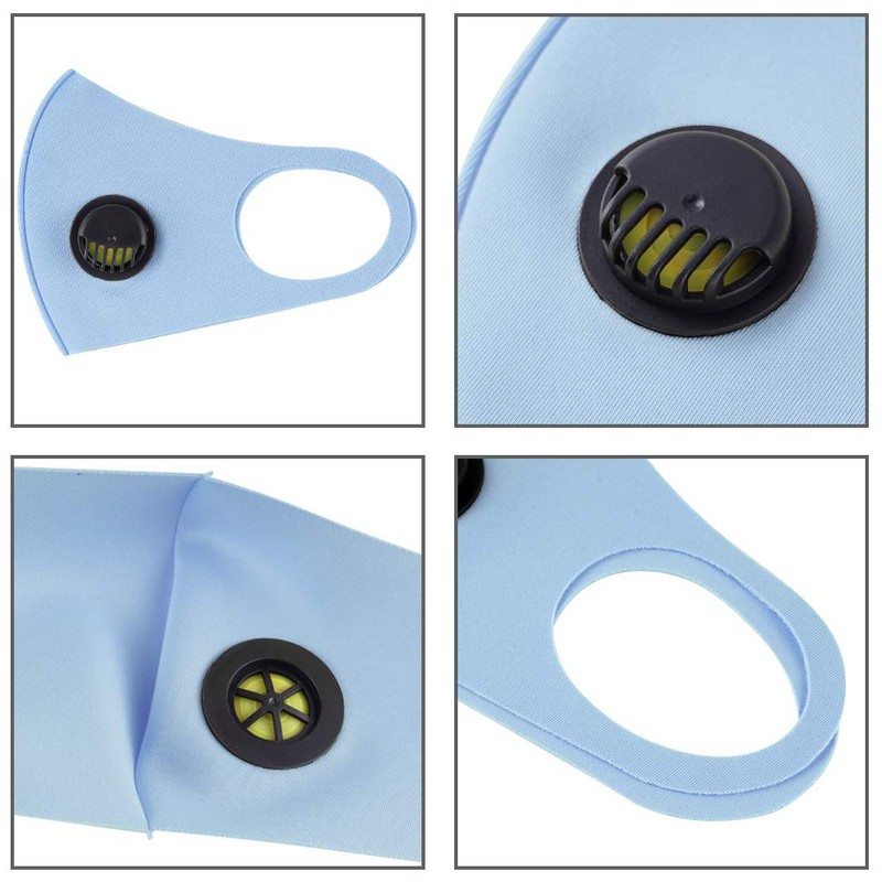 NUÜR 2 Pcs Reusable Face Mask, with Air Valve and