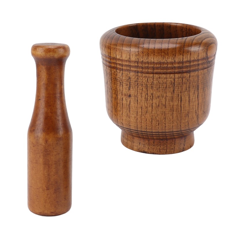 Garlic Grinder Bowl Jujube Wood Herb Crushing Bowl Multipurpose Spice