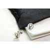 Vinani Design Cufflinks Deer Symbol Round Blackened Shiny 925 Sterling