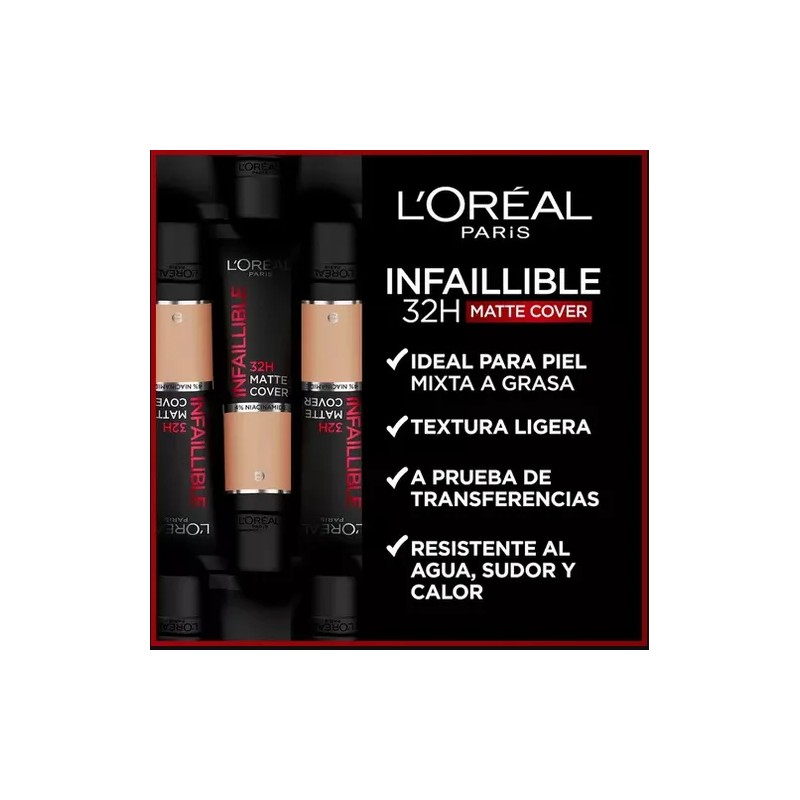 Base Maquillaje Loral Paris Infaillible Matte Cover 30ml Tono 260