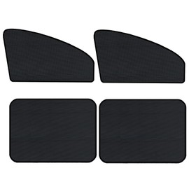 4PCS Magnetic Car Side Window Sun Shades,Universal Car Sunshades UV Blocking Side Window Covers Windscreen Curtains for Baby Pet Protection Opaque Privacy Shades for Most Vehicles (Black)