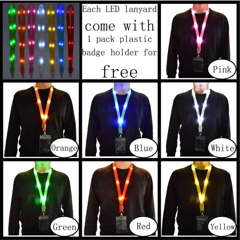 AMNQUERXUS LED Light Up Flashing Cruise Lanyards Keychain Key Holder