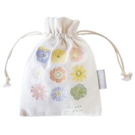 Greenhouse IT004-6 Embroidered Drawstring Bag, Pressed Flowers