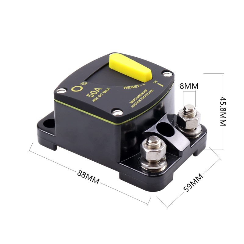 VOZINMOST 50Amp Circuit Breaker Switch, Waterproof, Manual Reset Circuit Breaker
