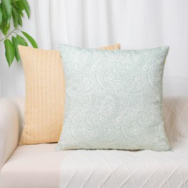 GLADTRAX Pack of 2, Decorative Throw Pillow Covers Woven Farmhouse Cushion Covers Soft Texture Couch Cushion Case for Couch Sofa Bedroom Living Room