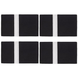 BENECREAT 2 Pairs Uniform Bars Airline Pilot Epaulets with White Stripes, One Bar Captain Shoulder Boards Insignia Sliders Cosplay Epaulette Sliders