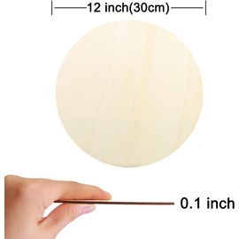 22 Pieces 12" Inch Round Wood Discs for Crafts, Unfinished Wood Circles Wood Rounds Wooden Cutouts for Crafts, Door Hanger, Door Design and Wedding Decorations…