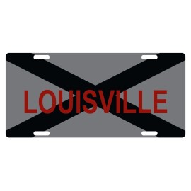 Fast Service Designs Alabama State Flag License Plate Gray & Black Version Louisville