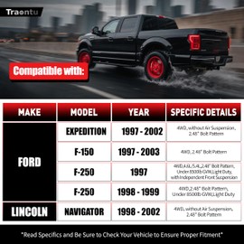 4WD Front End 12pc Suspension Kit for 1997-2002 Ford Expedition/F-150 1997-2003/ F-250 1997-1999, Fit for Lincoln Navigator 1998-2002 (12PC)