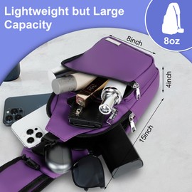 Redaica Sling Bag for Women Mens Crossbody Bag, Shoulder Bag Chest Bag Sling Backpack Travel Bag with USB Charging Port for Walking Hiking Camping Travel Sports Cycling