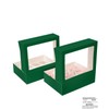 Gcardist Auto-pop Up 12 Cupcake Boxes with Window Deep Green