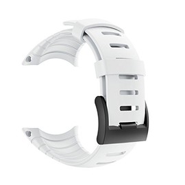 patrohoo Bands for Suunto Core Strap, Rubber Replacement Watch Band for Suunto Core SS014993000,White