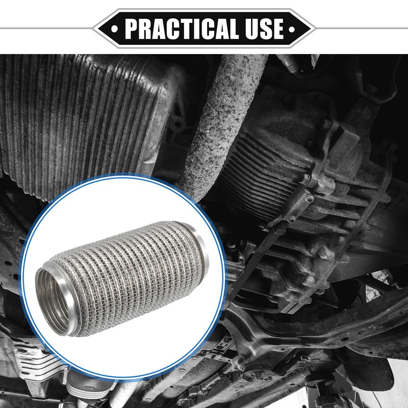 X AUTOHAUX Car Exhaust Flexible Pipe, 76x203mm 2.99"x7.99" Exhaust Flex