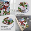 4 Pcs Winter Merry Christmas Shower Curtain Sets with Rugs