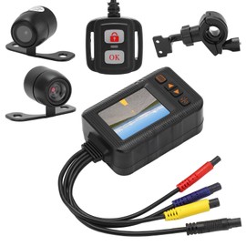 Motorcycle 2 Inch Driving Recorder 1080P + 720P HD Lens Waterproof DVR Dash Cam Loop Recording Automatic Parking Mode for All Motorcycles