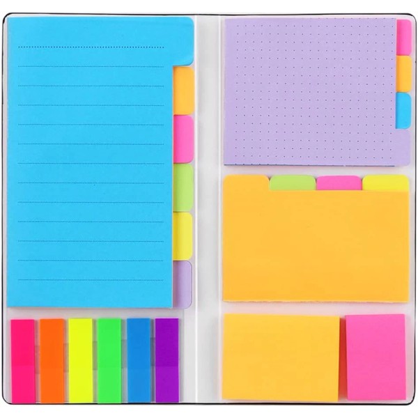 Hommie Sticky Notes Set, Hommie Colored Divider Self-Stick Notes Pads