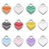 GraceAngie 200 Pieces Mix Colors Love Heart Charms Mini Metal