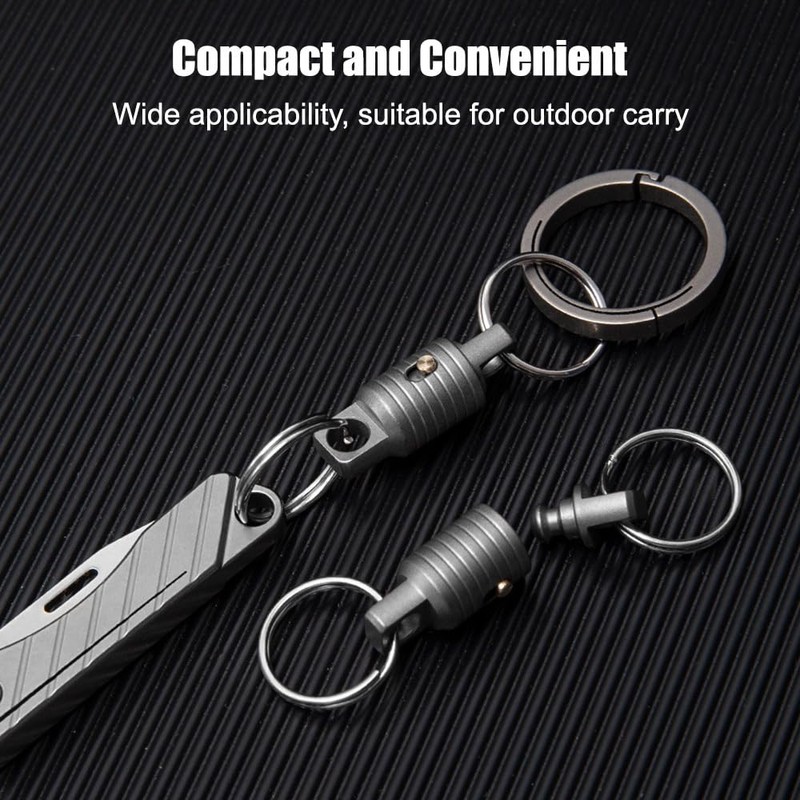 DONGKER Titanium Double-Sided Key Holder, Removable Key Ring, Rotatable Titanium