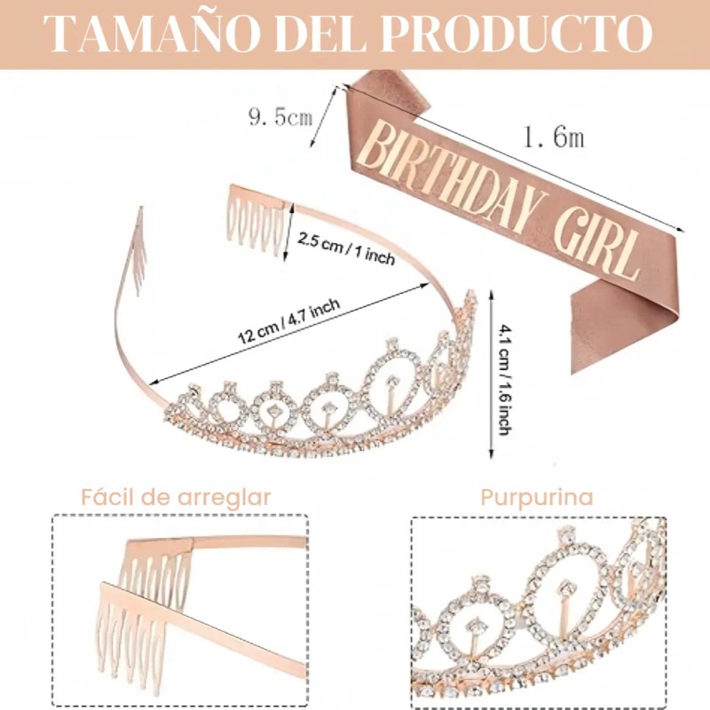 Accesorios Diadema Coronas Princesas Cumpleaños