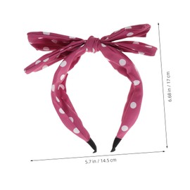 Beavorty Chic Large Bow Knot Headband for Women Retro Dot Pattern Soft Fabric Stylish Hair Accessories for Everyday Wear Rabbit Ear Hairband