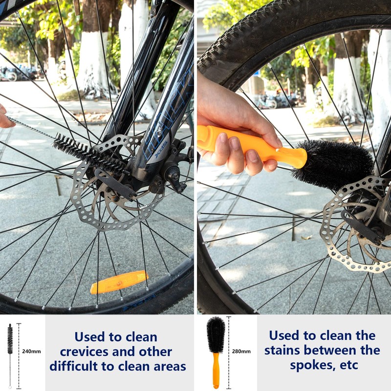 8pcs Bike Cleaning Brush Set Motorcycle Cleaning Kits Motorcycle Accessories
