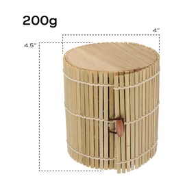 BambooMN Granulated Bamboo Charcoal Odor Absorber Bag in Decorative 4" Green and Brown Cylinder, 4 Sets